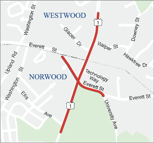 Norwood: Intersection Improvements at Route 1 and University Avenue/Everett Street